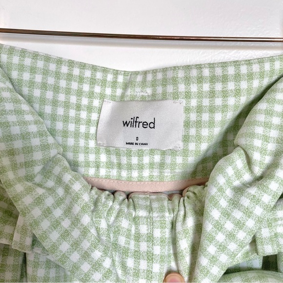 Aritzia Wilfred Pastel Green Gingham Shorts Size 0 - Picture 3 of 5